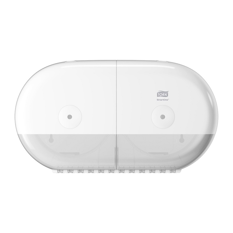 682000 - Tork SmartOne® Distributeur Mini Twin pour Papier Toilette Rouleau, Plastique Blanc T9